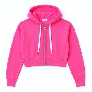 SoulCycle Hoodie Women Medium Pink Cropped Zip Up Sweatshirt Athleisure NWT Bold